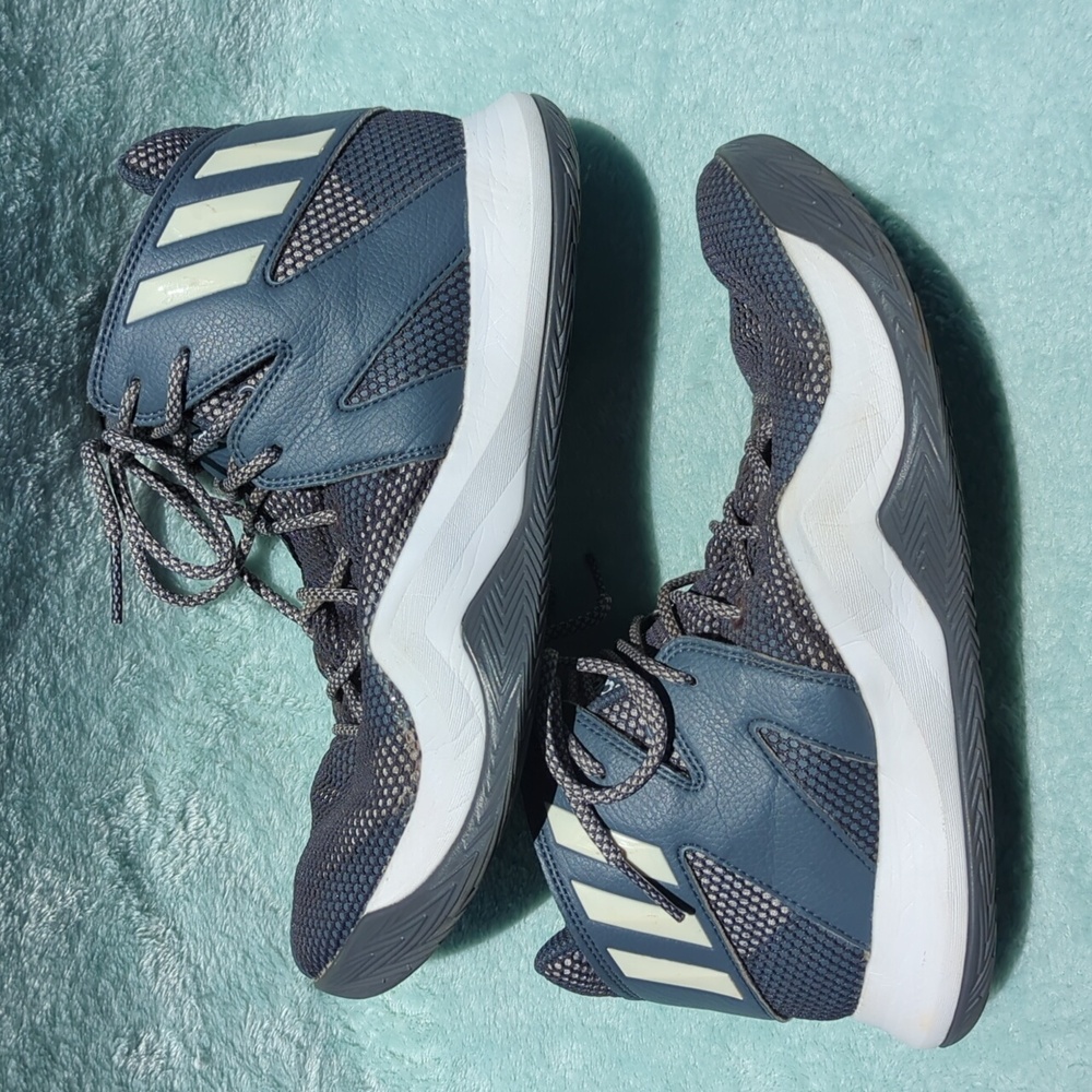 Adidas Crazy Bounce Grey White  Netted High Top Tennis Shoes Men's Size 9.5